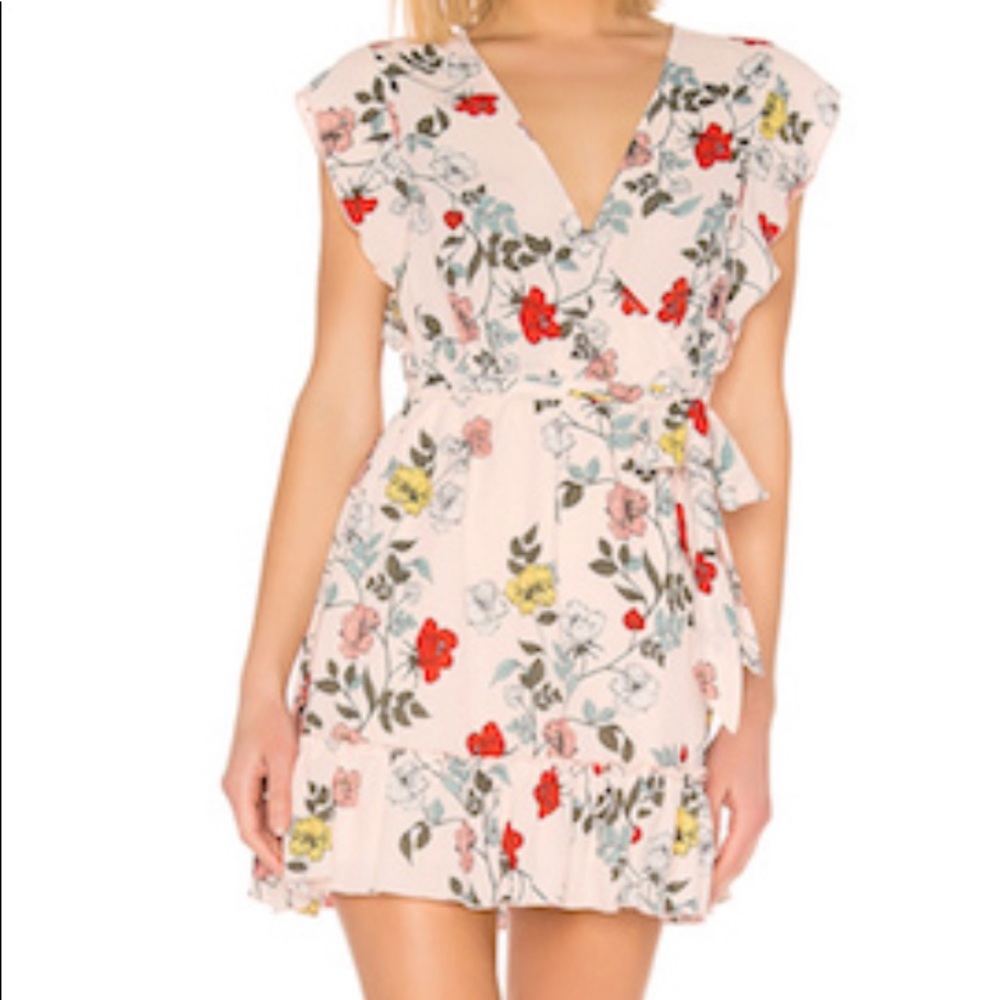 JACK by BB Dakota- Steve Madden- oh Cupid mauve rose floral wrap dress Medium